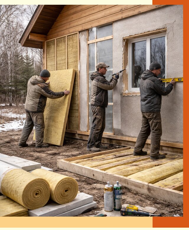 Утепление дачного дома в Йошкар-Оле от 4857 руб/м2 — недорого | ТепломастерШкр