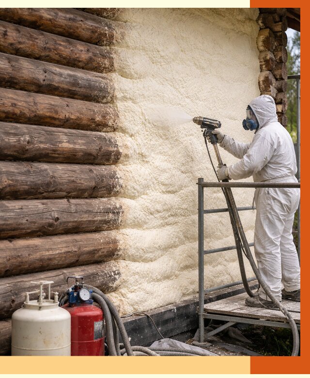 Утепление бревенчатого дома ППУ в Йошкар-Оле под ключ от 6391 руб. | ТепломастерШкр