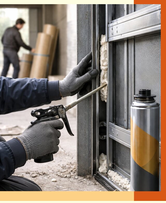 Заполнение пустот ворот в Йошкар-Оле от 4602 руб. — заливка ППУ, утепление под ключ | ТепломастерШкр