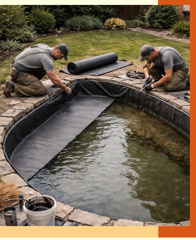 Гидроизоляция пруда в Йошкар-Оле от 15339 руб. под ключ | ТепломастерШкр профессионально